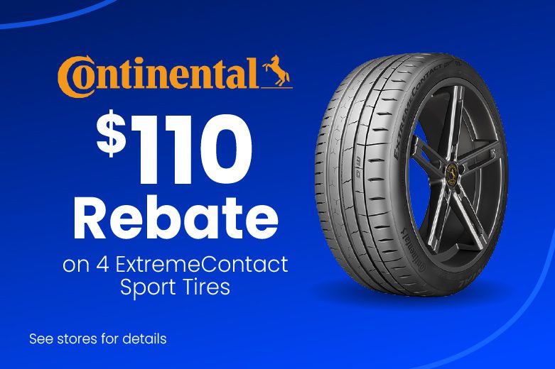 Continental: $110 rebate on 4 ExtremeContact Sport Tires