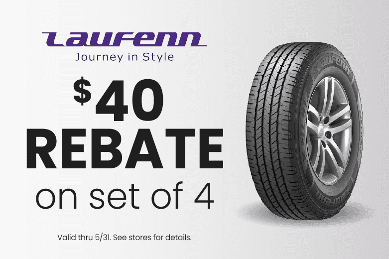 Receive a $40 rebate on 4 Laufenn tires